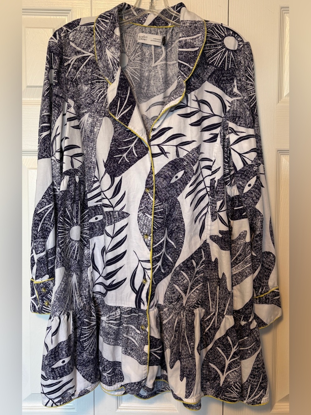 Anthropologie Camille Cabanes Cotton Modal Sleep Dress Pajamas Medium M